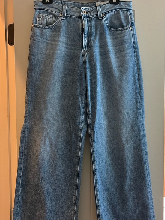 AG Jeans Denim - AG - Saige Wide-leg Crop Jeans in Medium Blue Wash